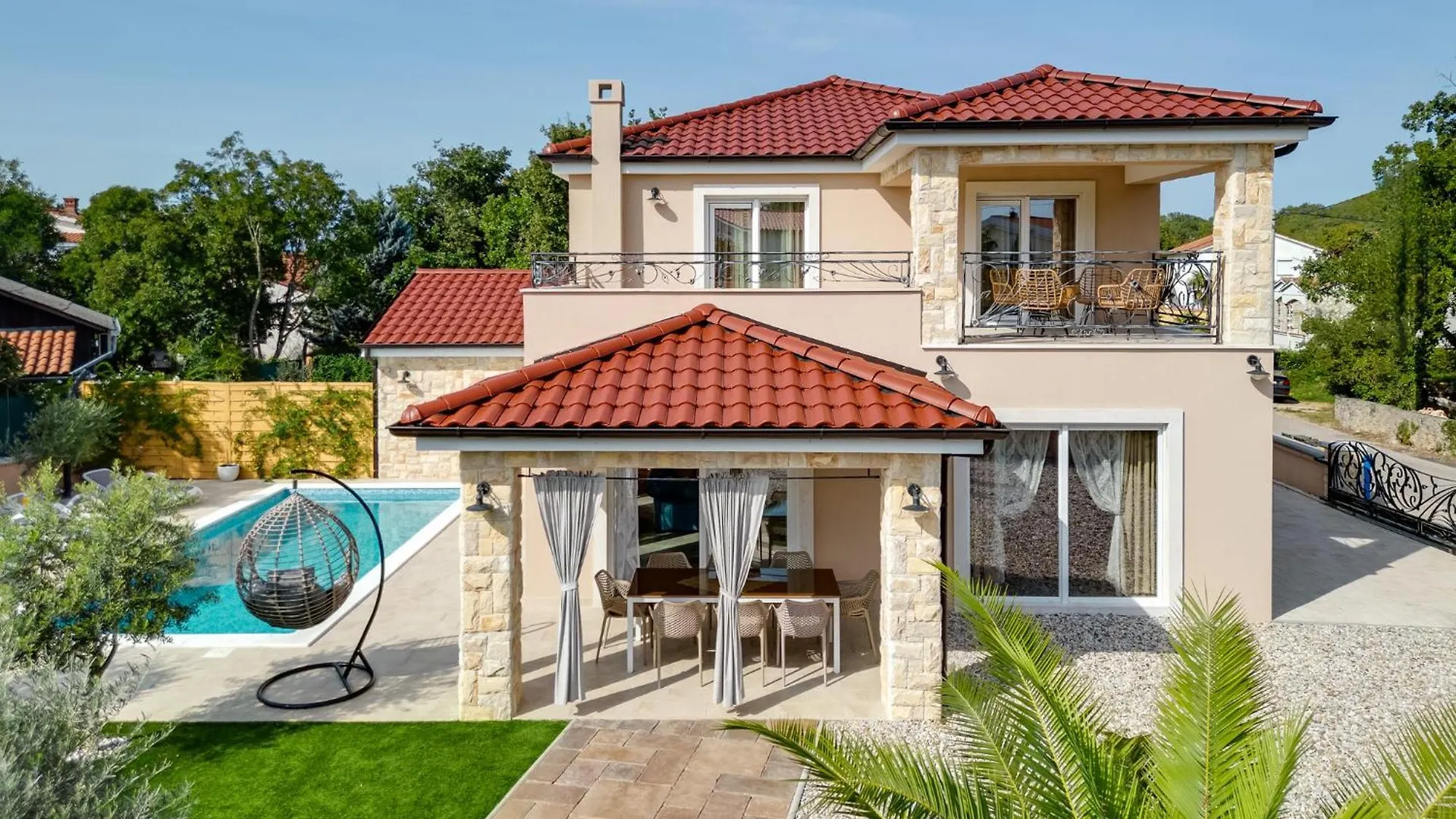Beautiful New Villa With Pool, Near Beach - By Traveler Tourist Agency Krk - Id 2400 Пинезичи